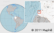 Gray Location Map of GUAPI (Is.), highlighted country, hill shading