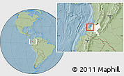Savanna Style Location Map of GUAPI (Is.), highlighted parent region, hill shading