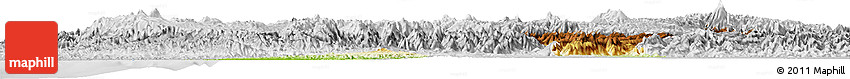Physical Horizon Map of Cauca, lighten, desaturated