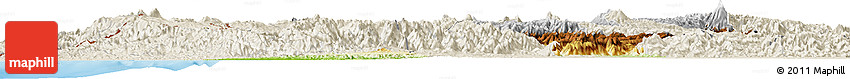 Physical Horizon Map of Cauca, shaded relief outside