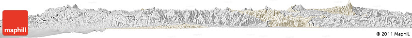 Shaded Relief Horizon Map of Cauca, desaturated
