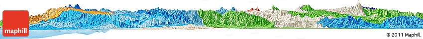 Shaded Relief Horizon Map of Cauca, political shades outside Shaded Relief Horizon Map of Cauca, political shades outside