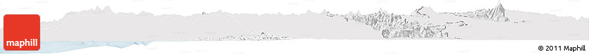 Silver Style Horizon Map of Cauca, single color outside