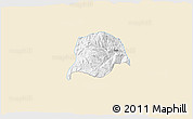 Classic Style 3D Map of Inza, single color outside