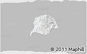Gray 3D Map of Inza, single color outside