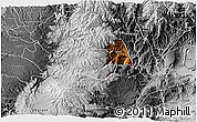 Physical 3D Map of Inza, desaturated