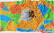 Physical 3D Map of Inza, political outside