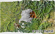 Physical 3D Map of Inza, satellite outside