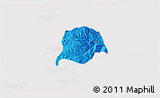 Political 3D Map of Inza, cropped outside
