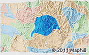 Political 3D Map of Inza, lighten