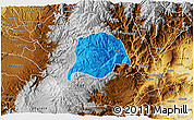 Political 3D Map of Inza, physical outside