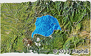 Political 3D Map of Inza, satellite outside