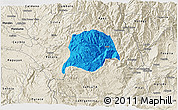 Political 3D Map of Inza, shaded relief outside