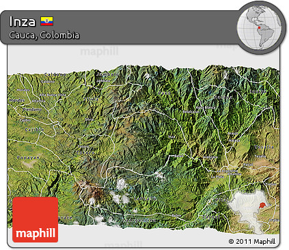 Satellite 3D Map of Inza