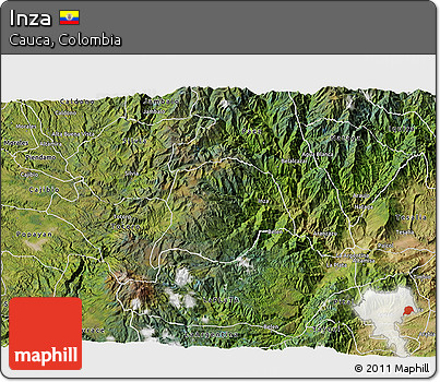 Satellite 3D Map of Inza