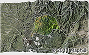 Satellite 3D Map of Inza, semi-desaturated