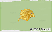 Savanna Style 3D Map of Inza, single color outside