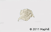 Shaded Relief 3D Map of Inza, single color outside