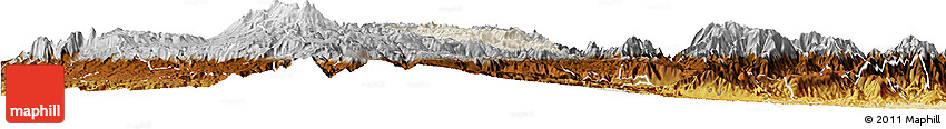 Shaded Relief Horizon Map of Inza, physical outside Shaded Relief Horizon Map of Inza, physical outside