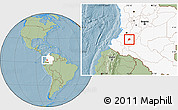 Savanna Style Location Map of Inza, highlighted country, hill shading