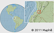 Savanna Style Location Map of Inza, hill shading