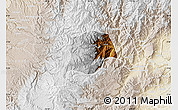 Physical Map of Inza, lighten