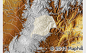 Shaded Relief Map of Inza, physical outside