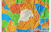 Shaded Relief Map of Inza, political outside