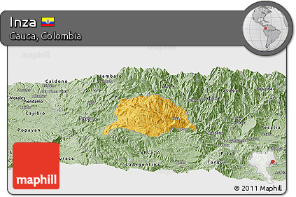 Savanna Style Panoramic Map of Inza