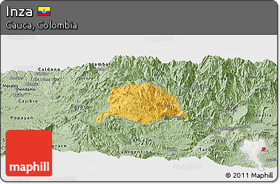 Savanna Style Panoramic Map of Inza