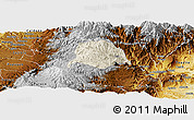 Shaded Relief Panoramic Map of Inza, physical outside
