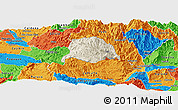 Shaded Relief Panoramic Map of Inza, political outside