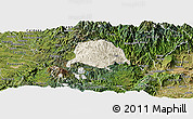 Shaded Relief Panoramic Map of Inza, satellite outside