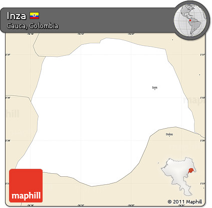Classic Style Simple Map of Inza