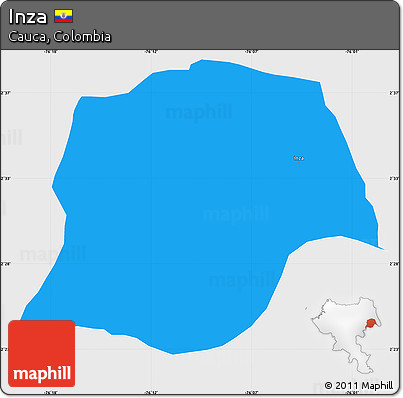 Political Simple Map of Inza, single color outside