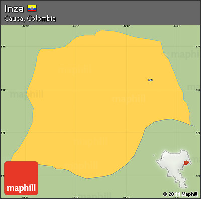 Savanna Style Simple Map of Inza, single color outside