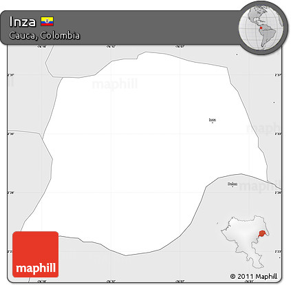 Silver Style Simple Map of Inza