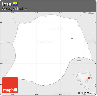 Silver Style Simple Map of Inza