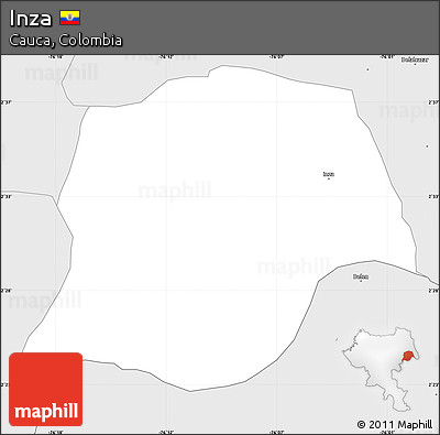 Silver Style Simple Map of Inza