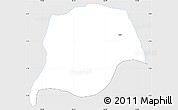 Silver Style Simple Map of Inza, single color outside