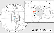 Blank Location Map of Isla, highlighted country, highlighted parent region, within the entire country