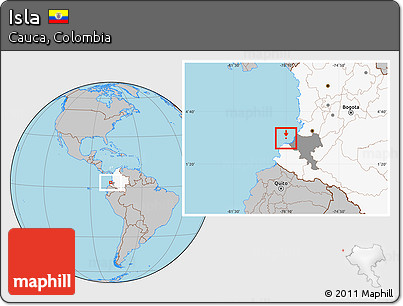 Gray Location Map of Isla, highlighted country, highlighted parent region