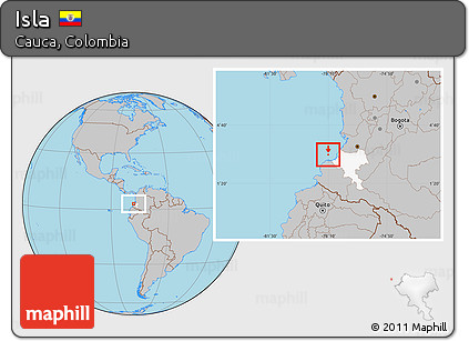 Gray Location Map of Isla, highlighted parent region