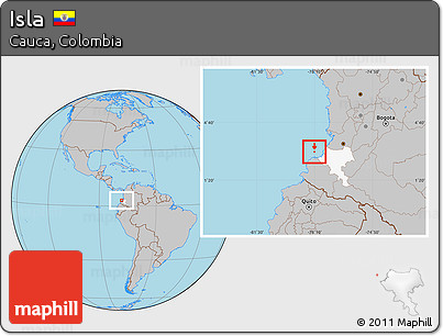 Gray Location Map of Isla, highlighted parent region