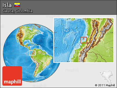 Physical Location Map of Isla