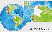 Physical Location Map of Isla, highlighted country, within the entire country