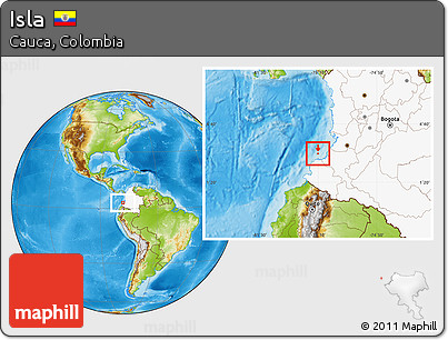 Physical Location Map of Isla, highlighted country