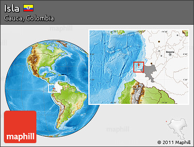 Physical Location Map of Isla, highlighted country, highlighted parent region