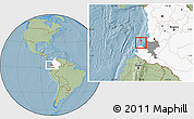 Savanna Style Location Map of Isla, highlighted country, highlighted parent region, hill shading