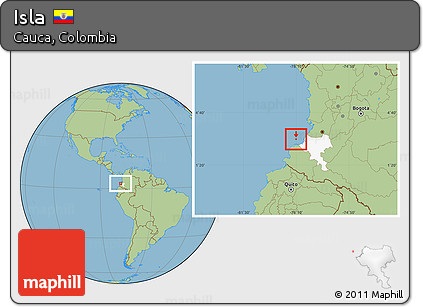Savanna Style Location Map of Isla, highlighted parent region